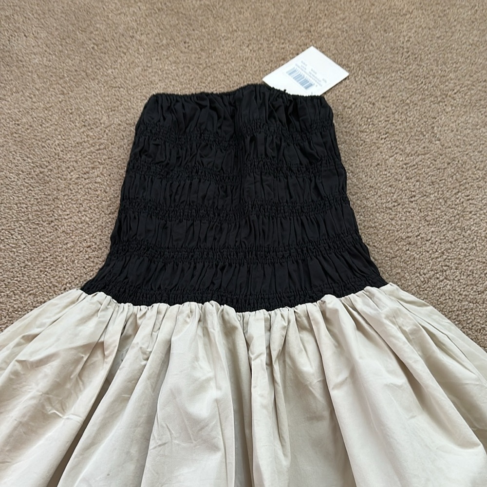 DISSH Black and Cream Strapless Mini Dress - Picture 3 of 14